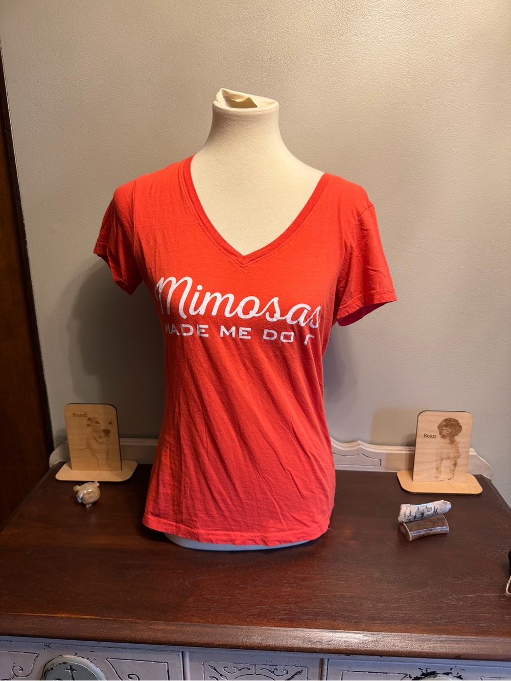 Mimosas Made Me Do It Red V-Neck Tee
